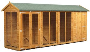 Power 16x4 Apex Summer House with 4ft Side Store